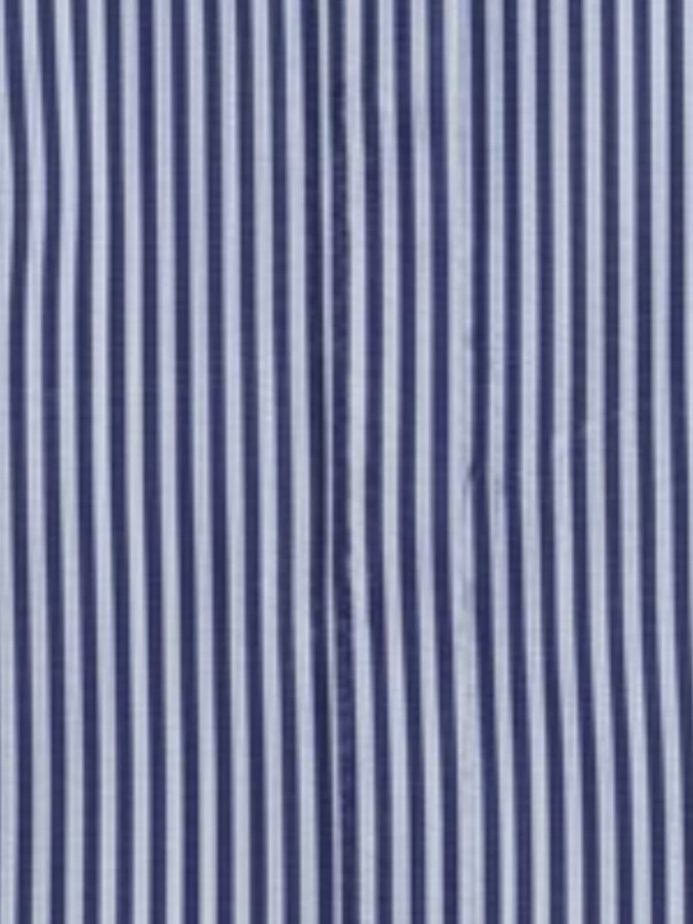 Lafayette 148 New York Striped Button Down Shirt Navy Blue Gray Women's 10 - Picture 6 of 6